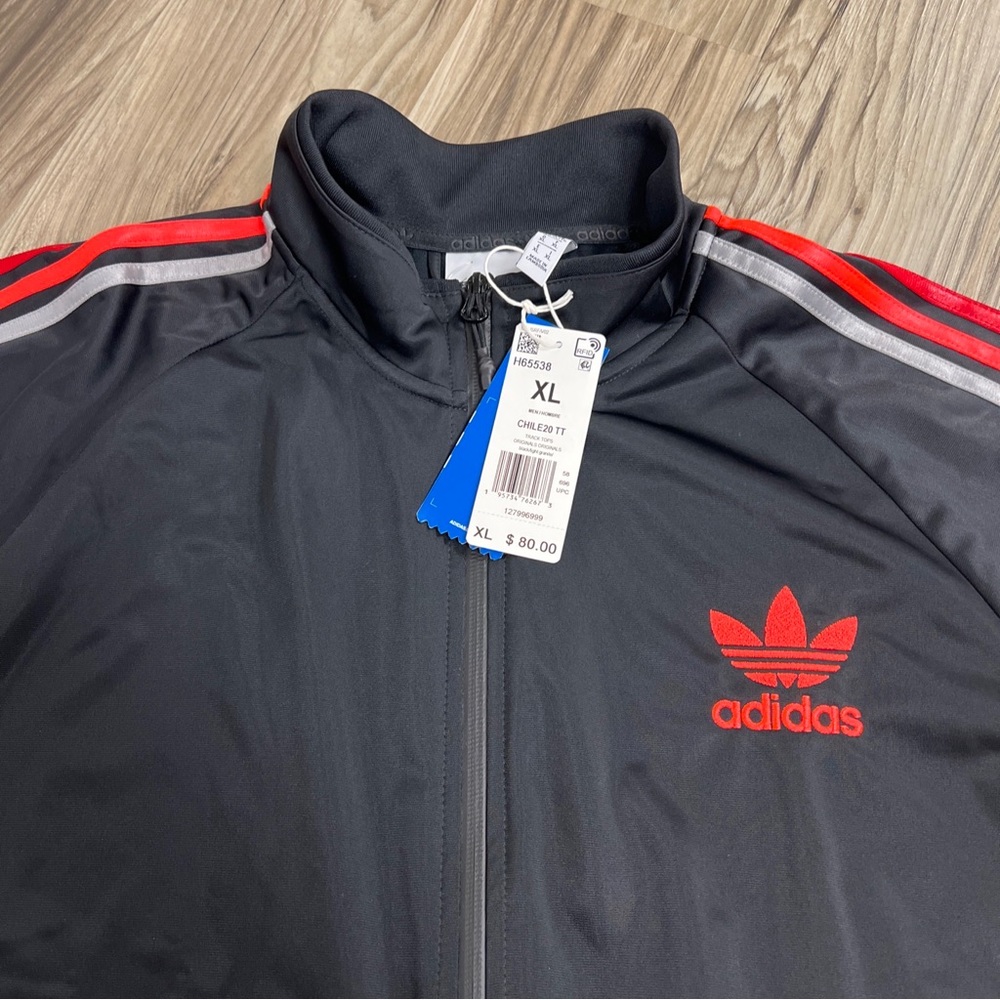 Adidas Originals Chile 20 Full Zip Track Jacket Black Men's H65538 NWT - Picture 2 of 7